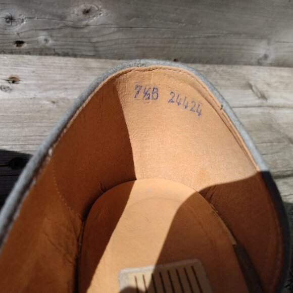 Vintage 80s Gray Shoes Faux Suede Heels Size 7.5 Kinney Pumps - Picture 9 of 12